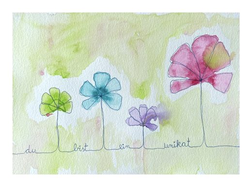 Gemalte Postkarte 28